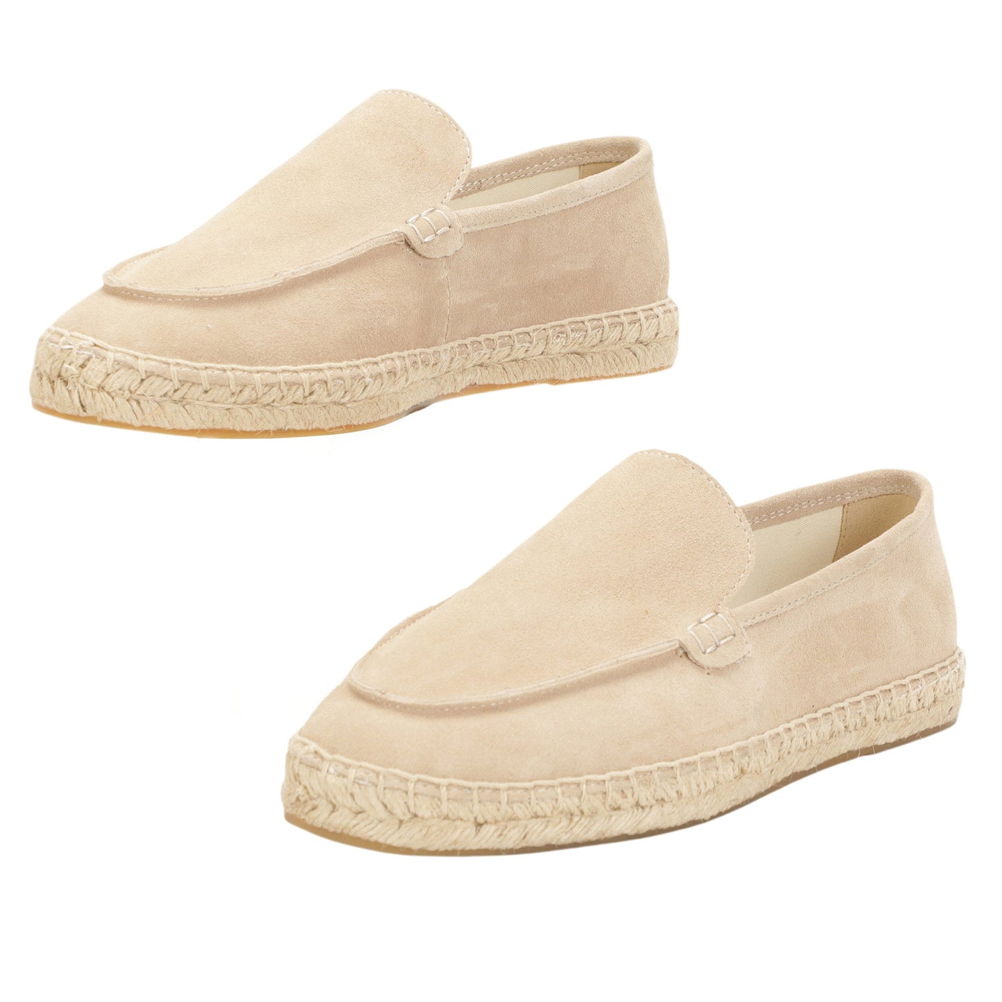 TONIVIS men's sand minimalist suede espadrille loafers lifestyle detail
