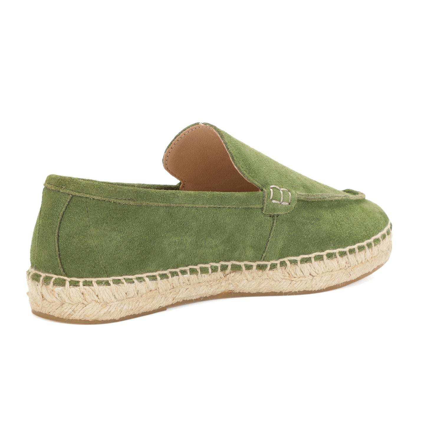 TONIVIS men's grass green minimalist suede espadrille loafers outsole view