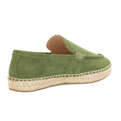 TONIVIS men's grass green minimalist suede espadrille loafers outsole view