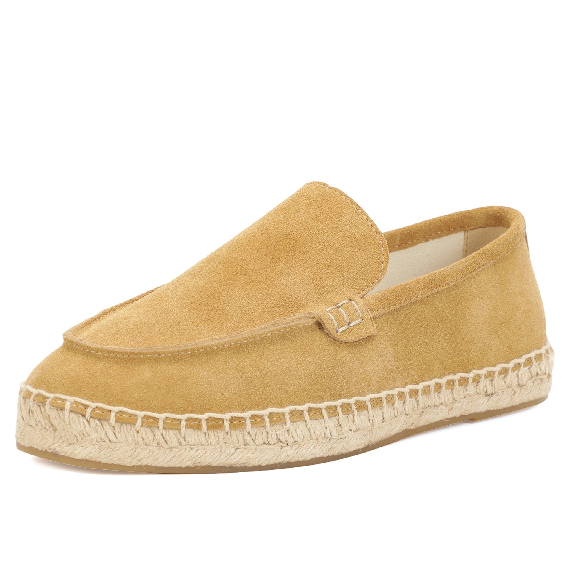 TONIVIS men's camel sand minimalist suede espadrille loafers
