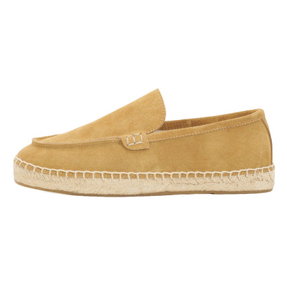 TONIVIS men's camel sand minimalist suede espadrille loafers side view