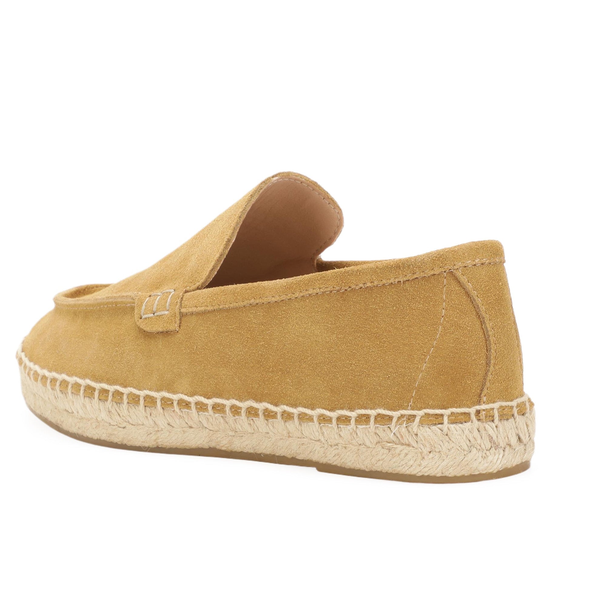 TONIVIS men's camel sand minimalist suede espadrille loafers detail view