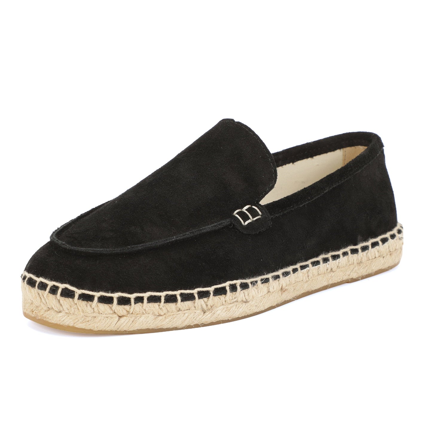 TONIVIS men's black minimalist suede espadrille loafers