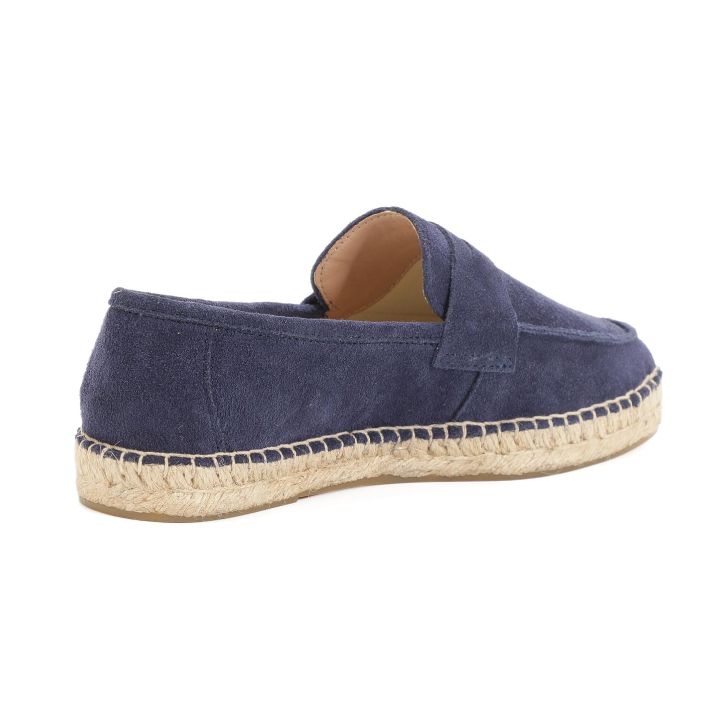 Royal blue cow suede loafers outsole detail