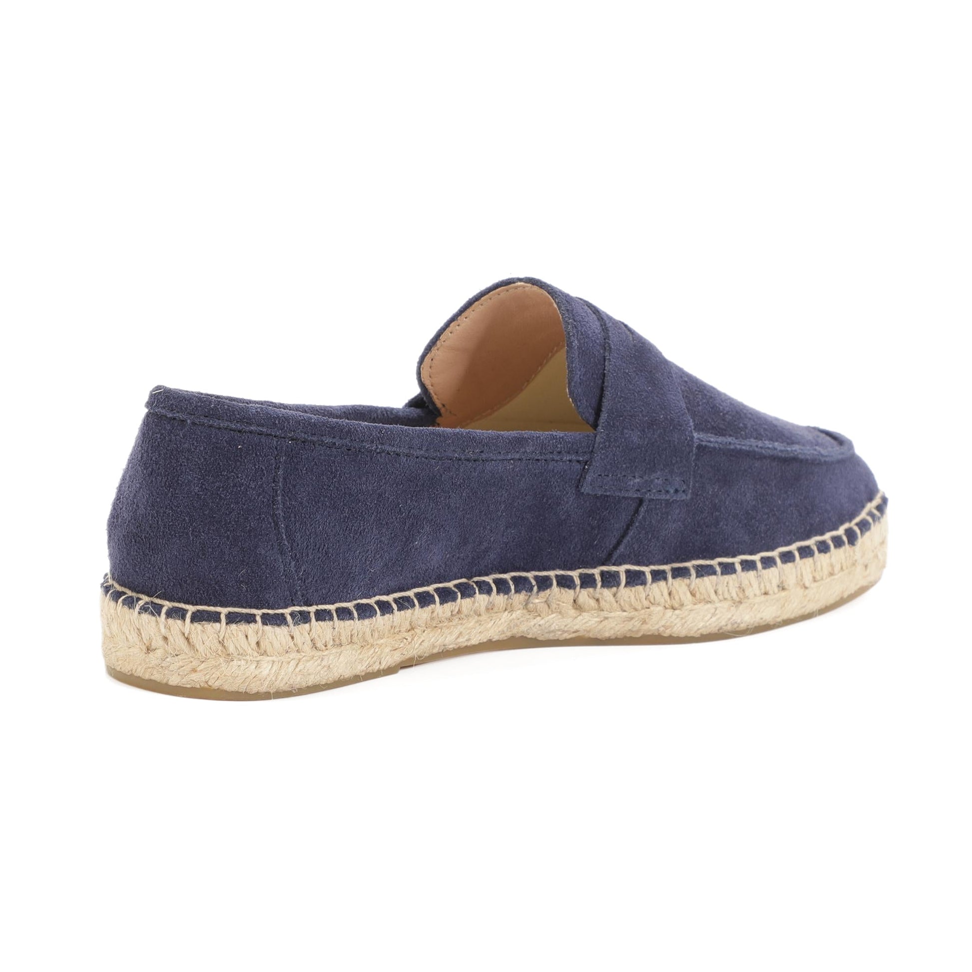 Royal blue cow suede loafers outsole detail