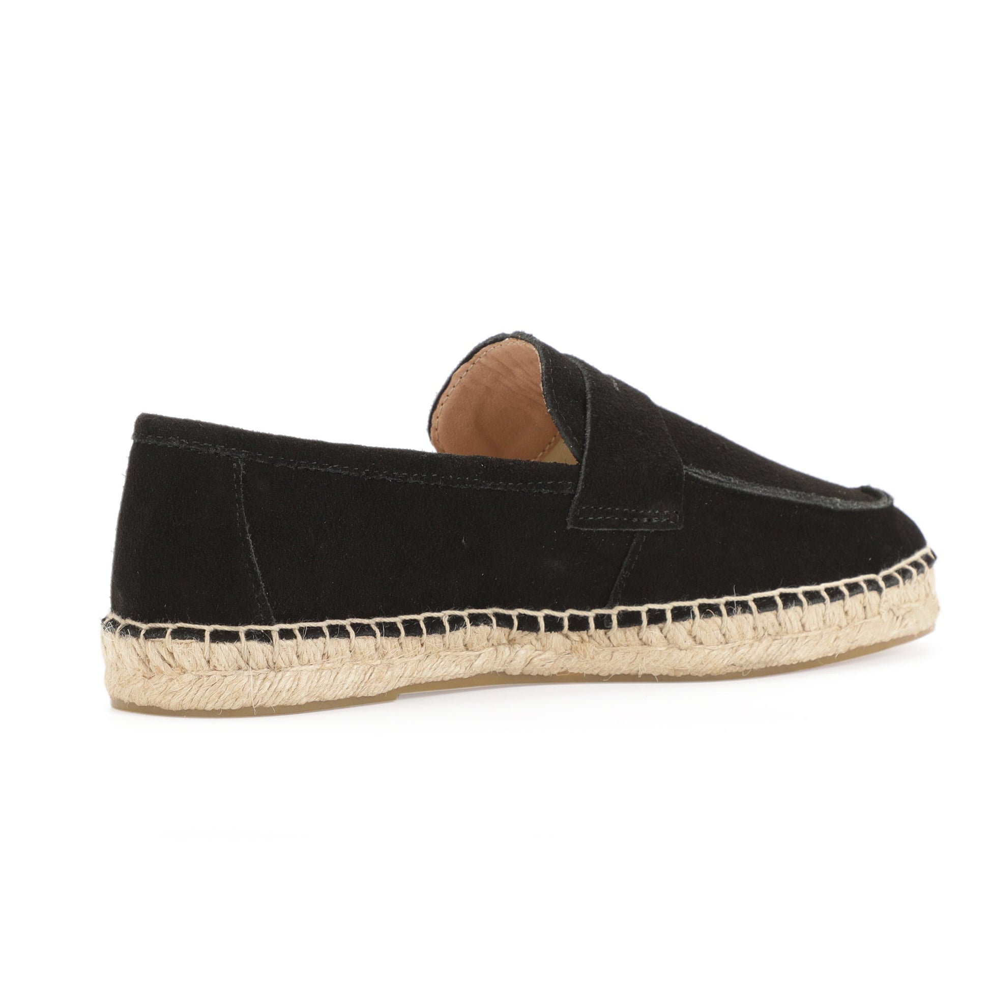 Black cow suede loafers outsole detail