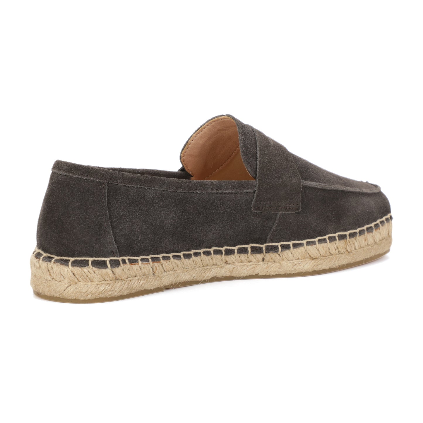 Men's suede loafer with cow leather insole in Charcoal Gray, product detail