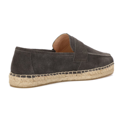 Men's suede loafer with cow leather insole in Charcoal Gray, product detail