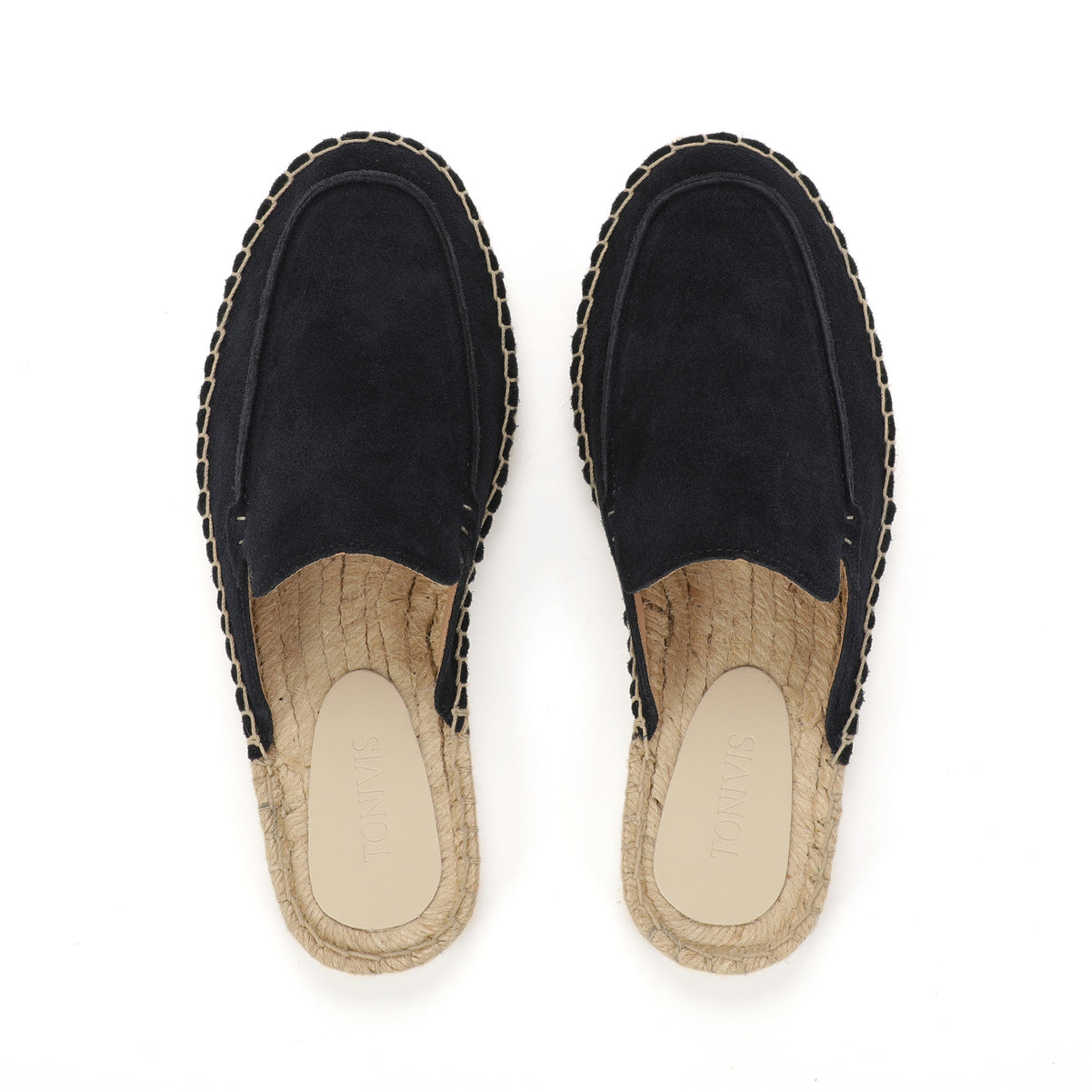 Men’s Cow Suede Minimalist Mule Espadrilles - Navy