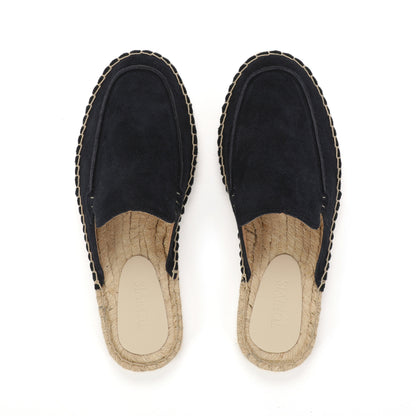 Men’s Cow Suede Minimalist Mule Espadrilles - Navy