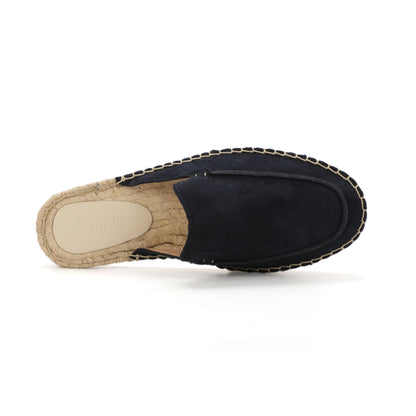 Men’s Cow Suede Minimalist Mule Espadrilles - Navy