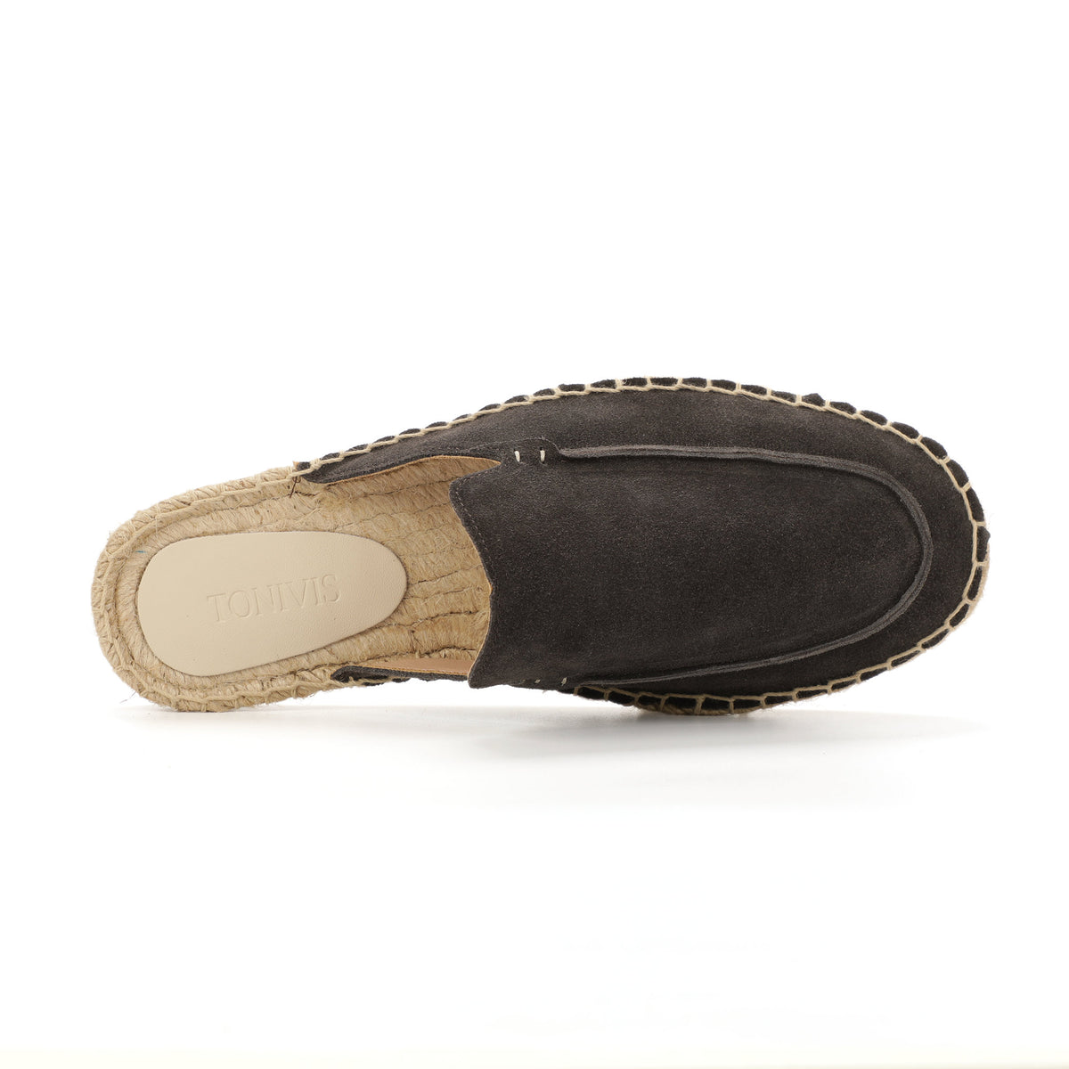 Men’s Cow Suede Minimalist Mule Espadrilles - Charcoal Gray