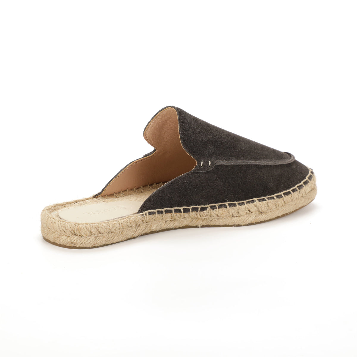 Men’s Cow Suede Minimalist Mule Espadrilles - Charcoal Gray