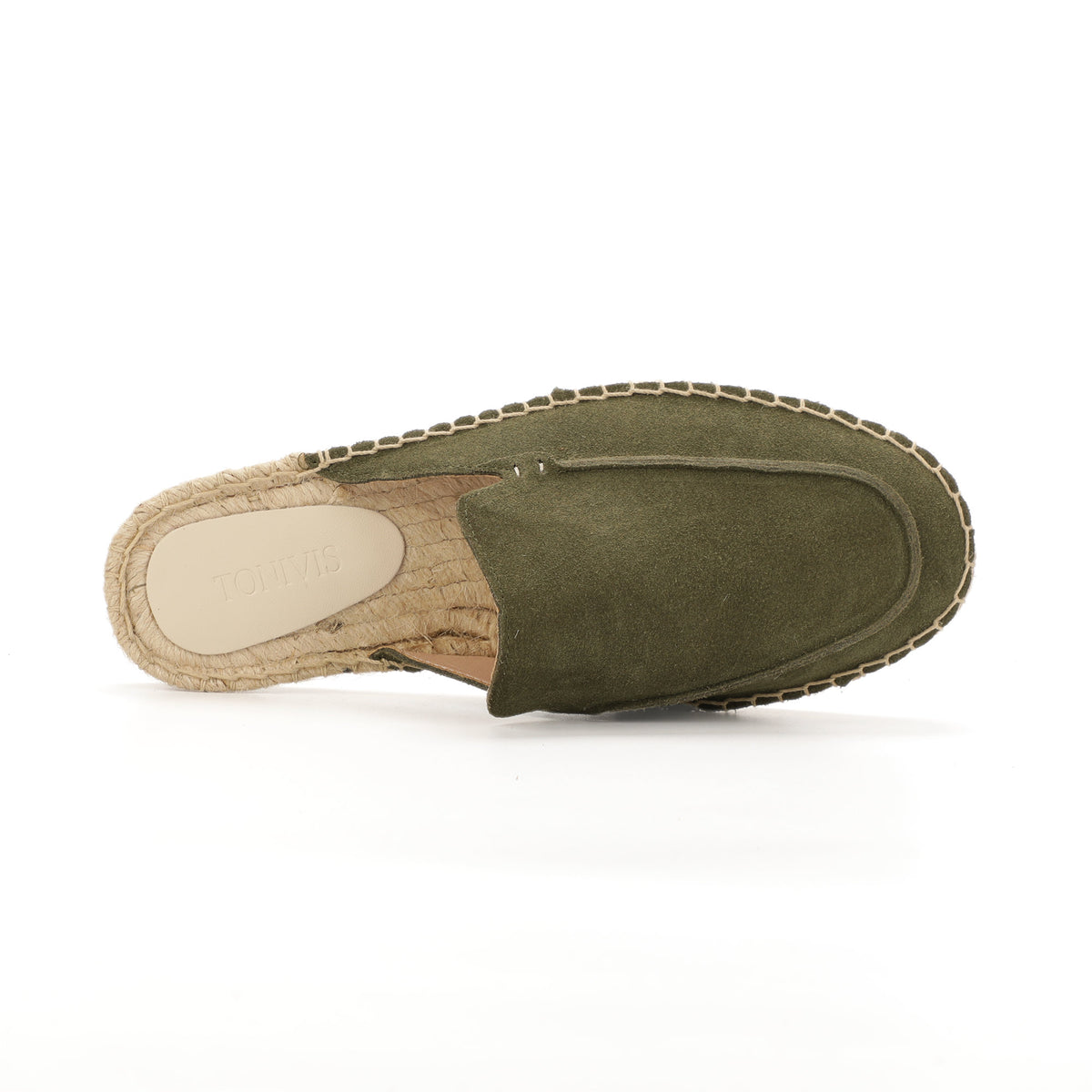 Men’s Cow Suede Minimalist Mule Espadrilles - Olive Green