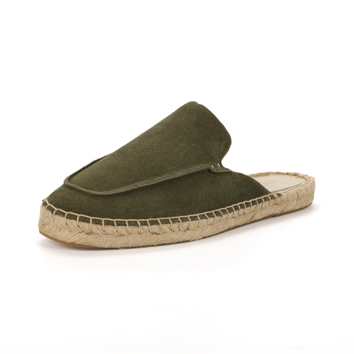 Men’s Cow Suede Minimalist Mule Espadrilles - Olive Green