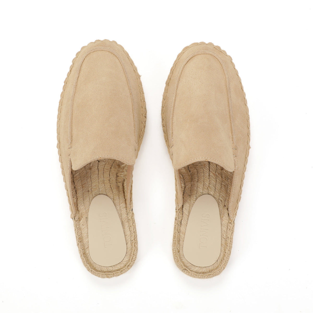 Men’s Cow Suede Minimalist Mule Espadrilles - Sand