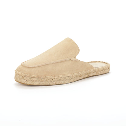 Men’s Cow Suede Minimalist Mule Espadrilles - Sand