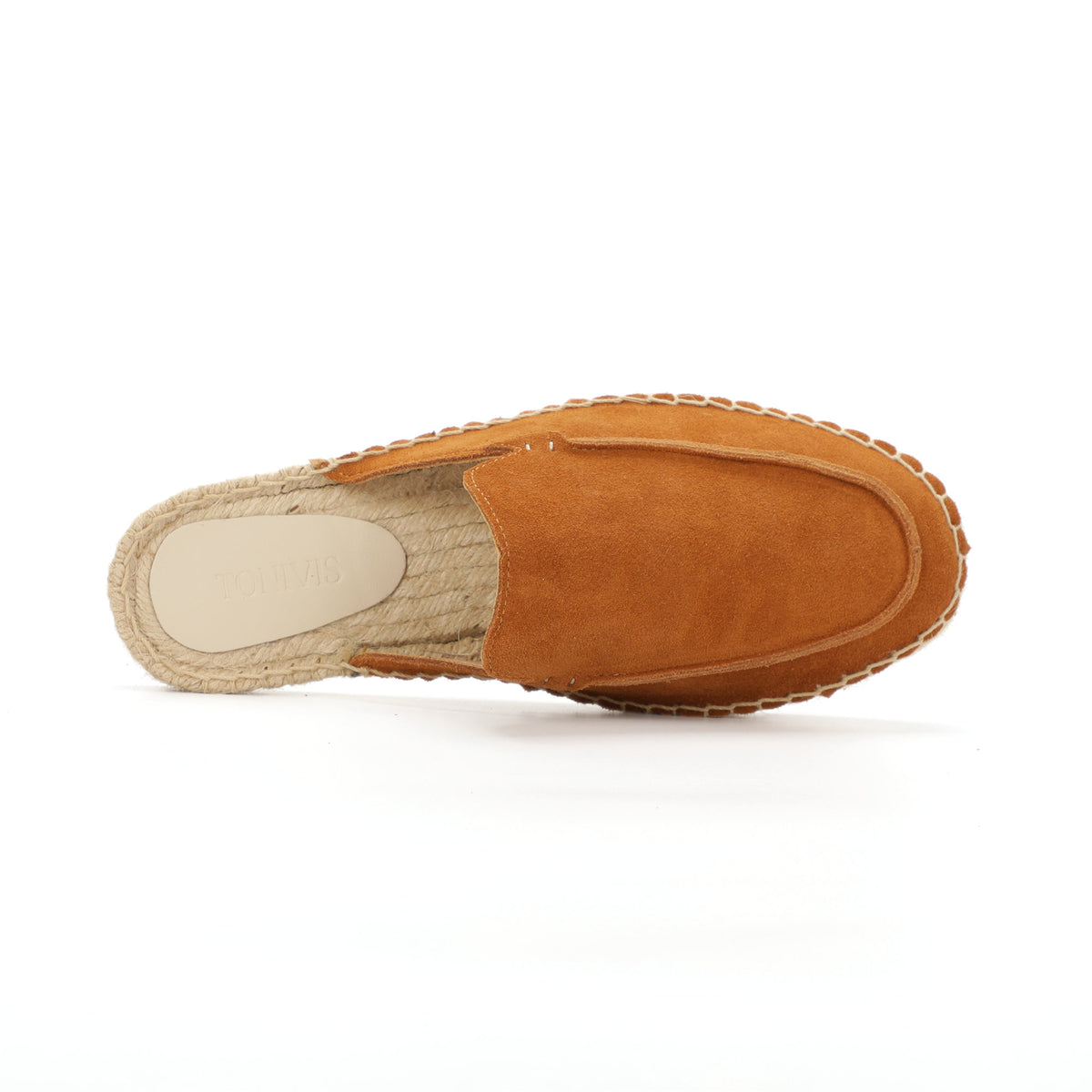 Men’s Cow Suede Minimalist Mule Espadrilles - Cognac Brown