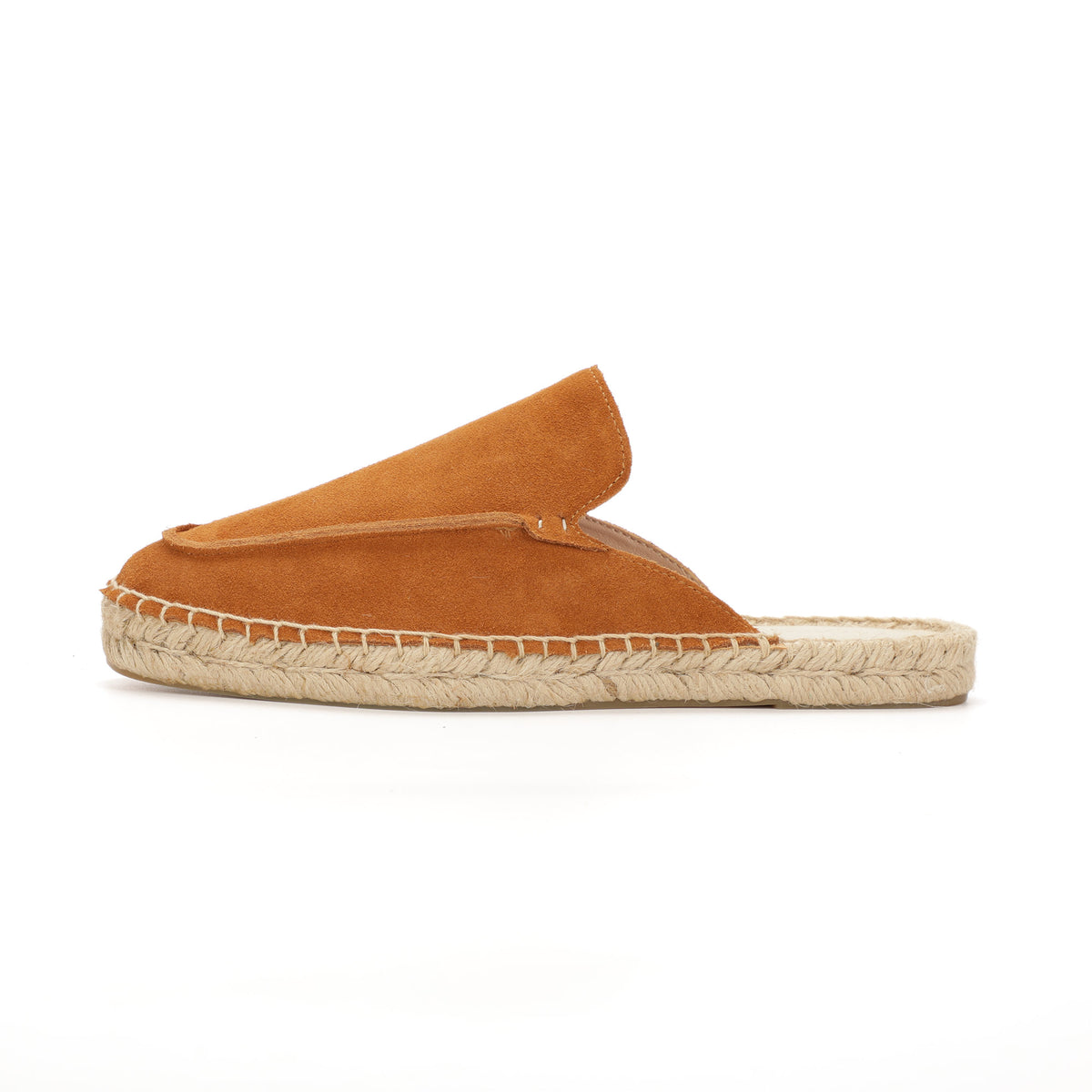 Men’s Cow Suede Minimalist Mule Espadrilles - Cognac Brown
