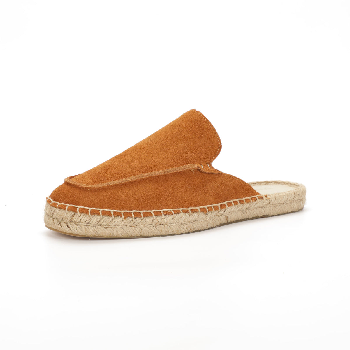 Men’s Cow Suede Minimalist Mule Espadrilles - Cognac Brown