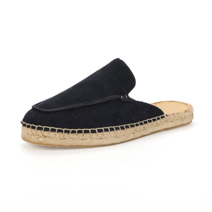 Men’s Comfort Cow Suede Minimalist Mule Espadrilles - Navy