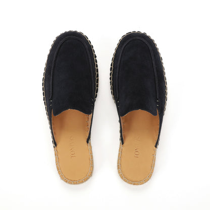 Men’s Comfort Cow Suede Minimalist Mule Espadrilles - Navy