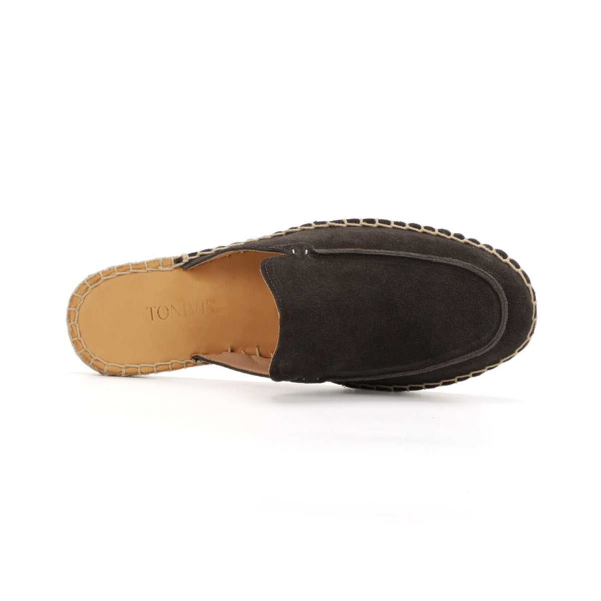 Men’s Comfort Cow Suede Minimalist Mule Espadrilles - Charcoal Gray