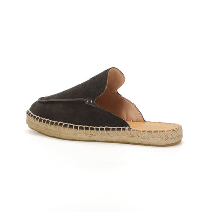 Men’s Comfort Cow Suede Minimalist Mule Espadrilles - Charcoal Gray