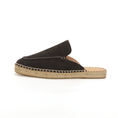 Men’s Comfort Cow Suede Minimalist Mule Espadrilles - Charcoal Gray