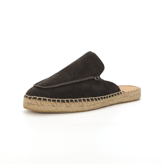 Men’s Comfort Cow Suede Minimalist Mule Espadrilles - Charcoal Gray