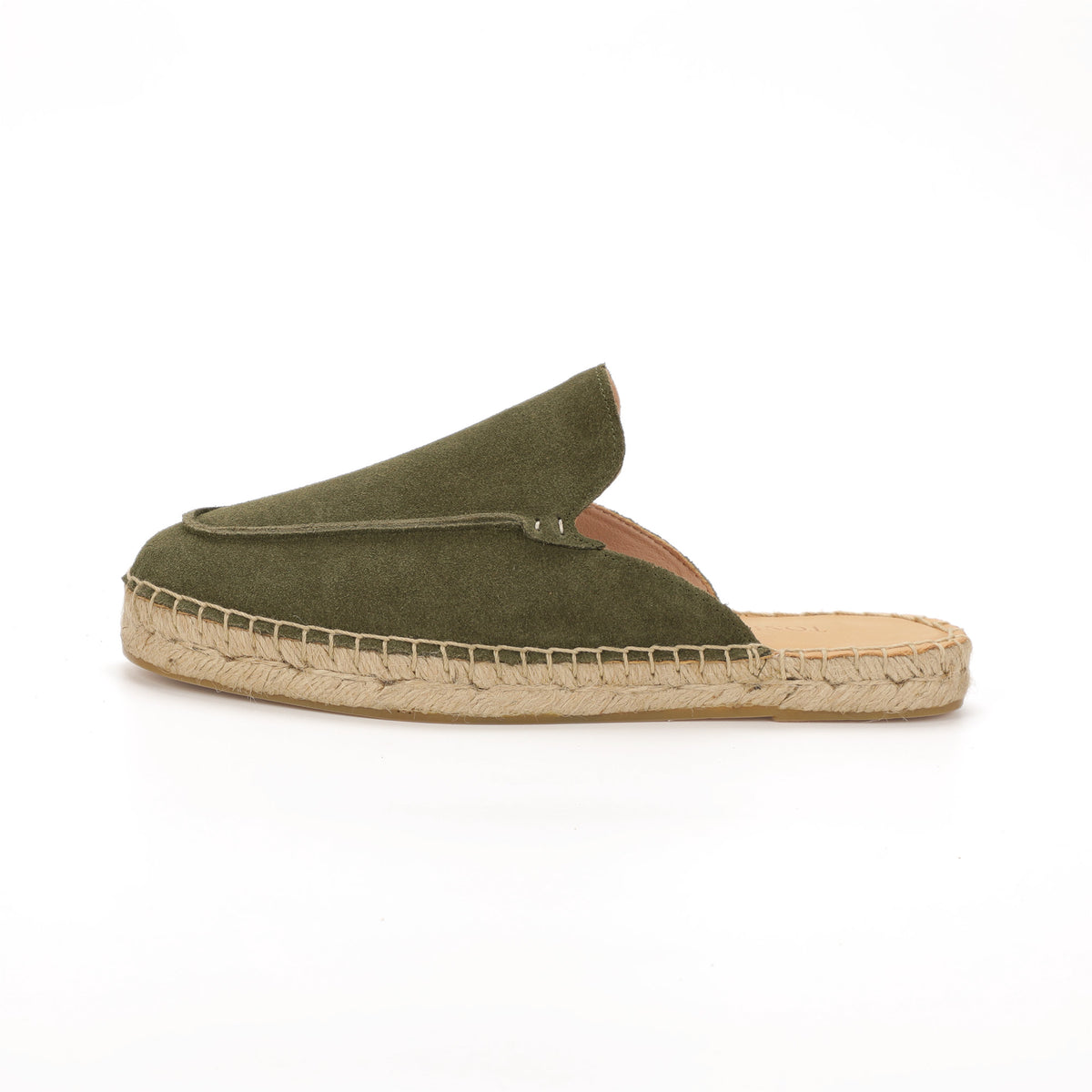 Men’s Comfort Cow Suede Minimalist Mule Espadrilles - Olive Green