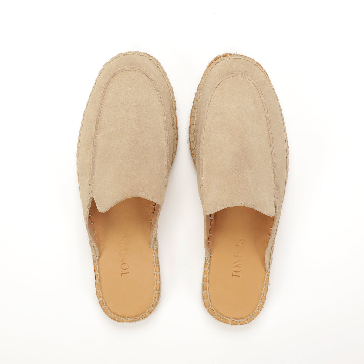 Men’s Comfort Cow Suede Minimalist Mule Espadrilles - Sand