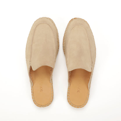 Men’s Comfort Cow Suede Minimalist Mule Espadrilles - Sand