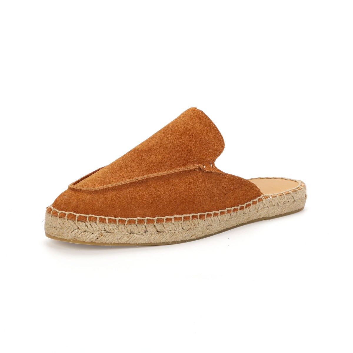 Men’s Comfort Cow Suede Minimalist Mule Espadrilles - Cognac Brown