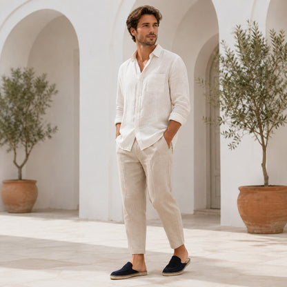 Men’s Suede Penny Loafer Mule Espadrilles - Navy - standing model