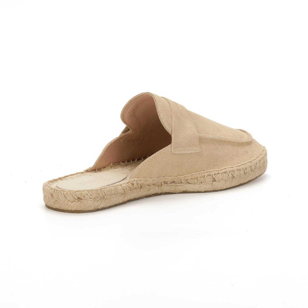 Men’s Cow Suede Penny Loafer Mule Espadrilles - Sand