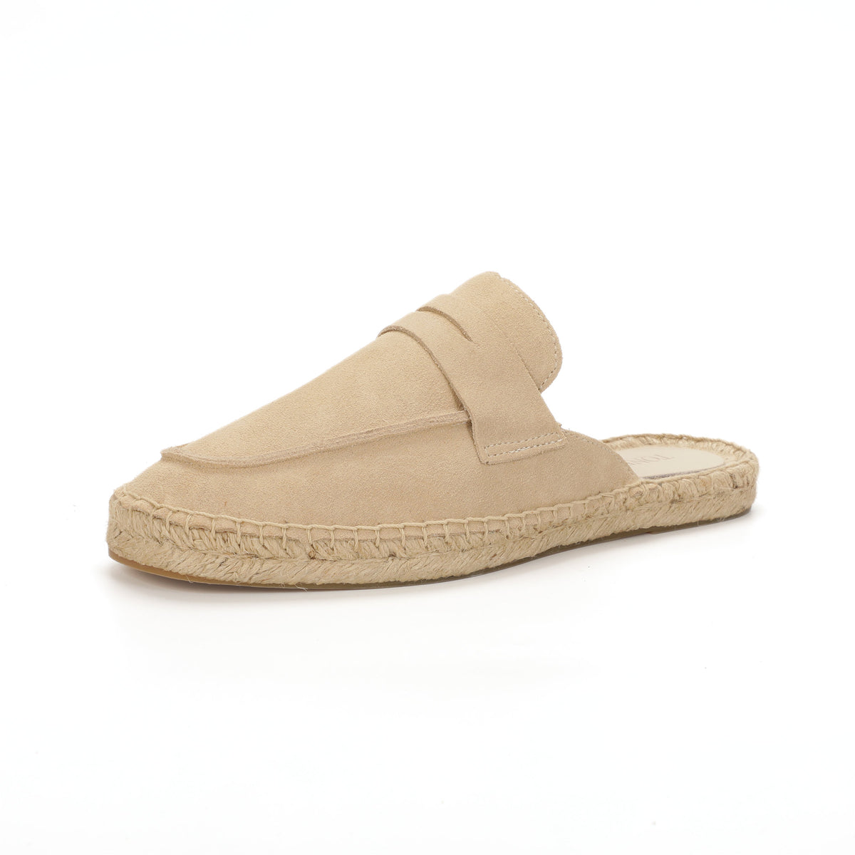 Men’s Cow Suede Penny Loafer Mule Espadrilles - Sand