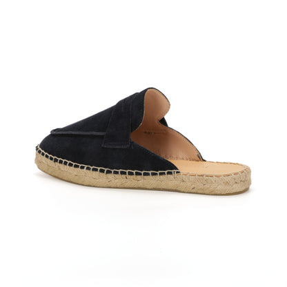 Men’s Comfort Cow Suede Penny Loafer Mule Espadrilles - Navy