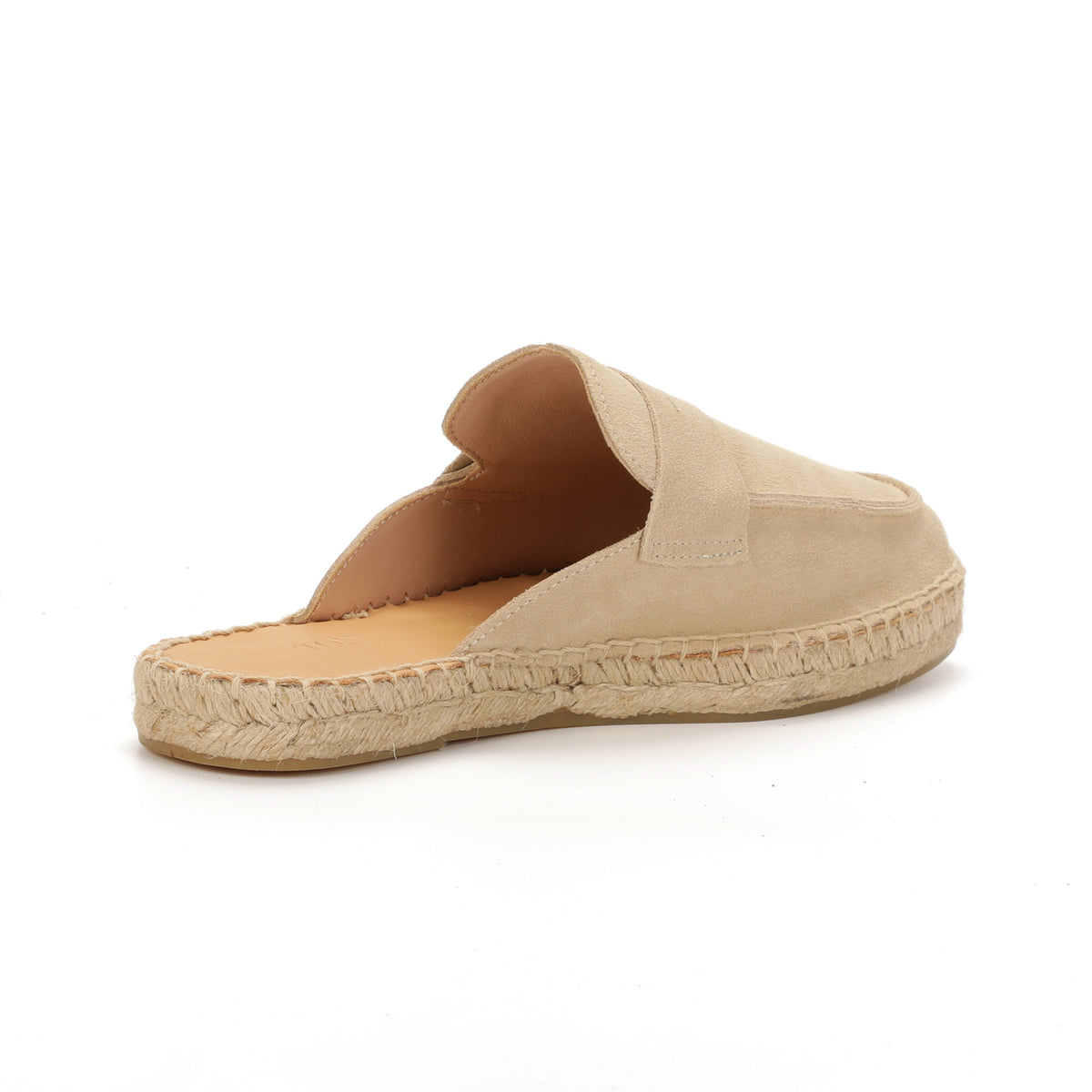 Men’s Comfort Cow Suede Penny Loafer Mule Espadrilles - Sand