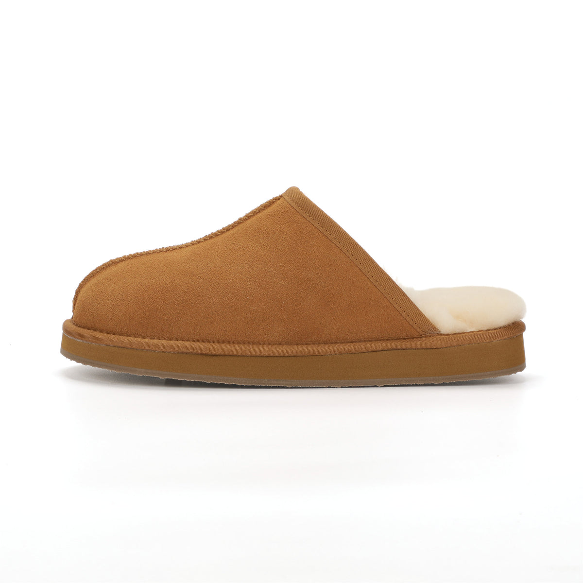 TONIVIS men's chestnut genuine leather slippers with 100% wool lining - view 5
