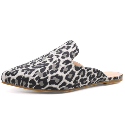 Leopard Print Pointed Toe Mules – Effortless Slip-On Flats