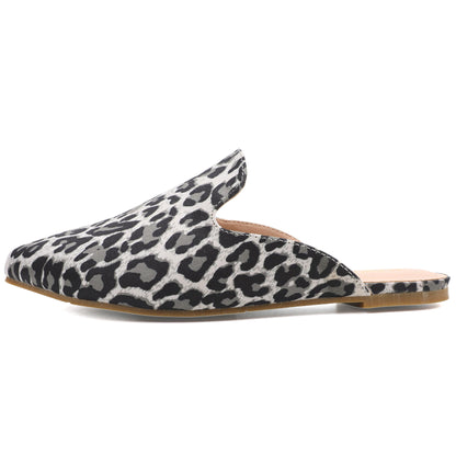 Leopard Print Pointed Toe Mules – Effortless Slip-On Flats