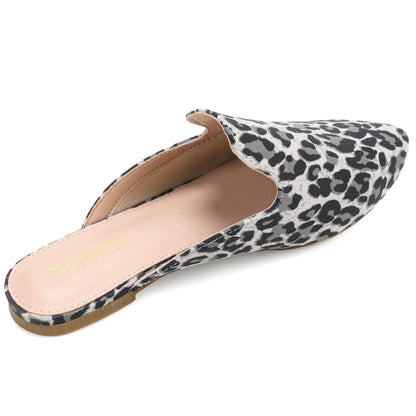 Leopard Print Pointed Toe Mules – Effortless Slip-On Flats