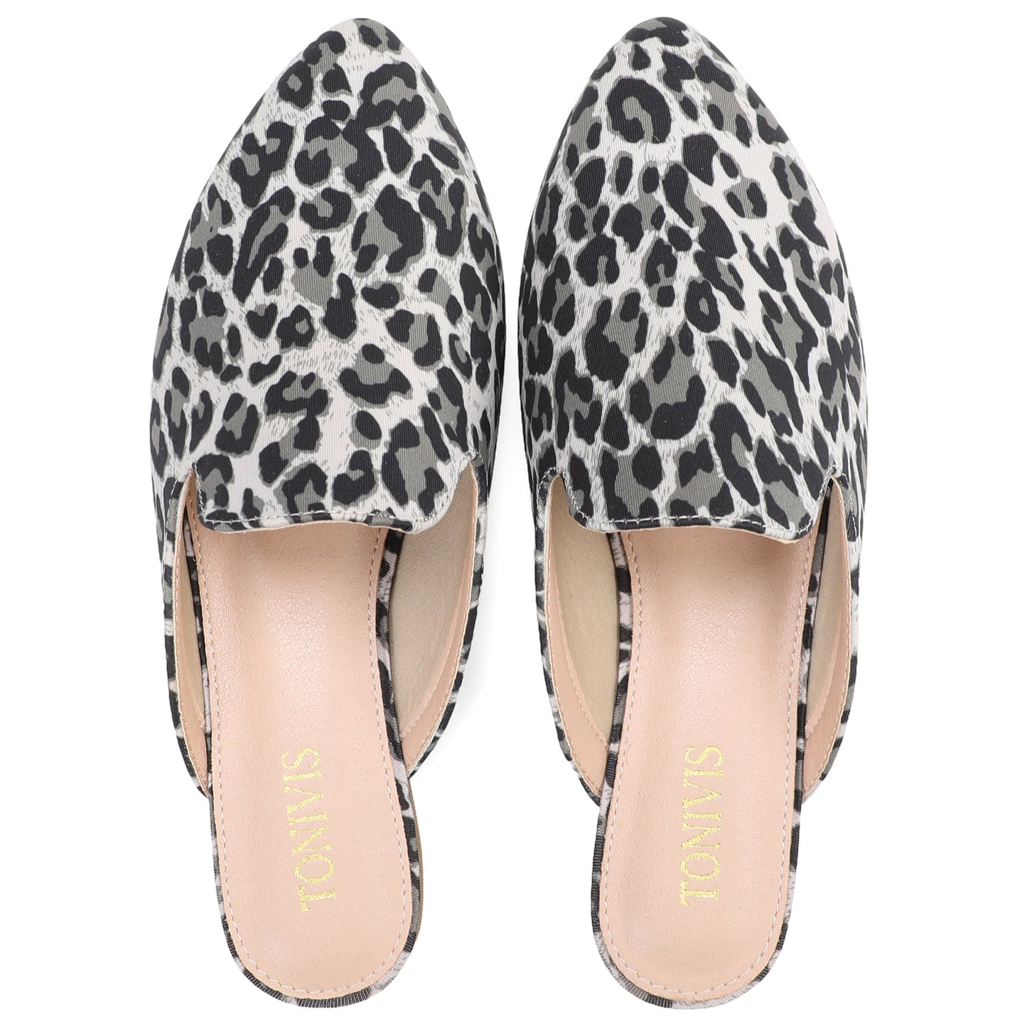 Leopard Print Pointed Toe Mules – Effortless Slip-On Flats