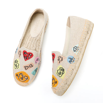 Beige Face women's platform espadrilles, style W-F595