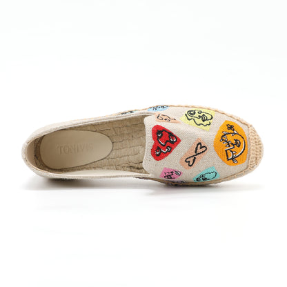 Beige Face women's platform espadrilles, style W-F595