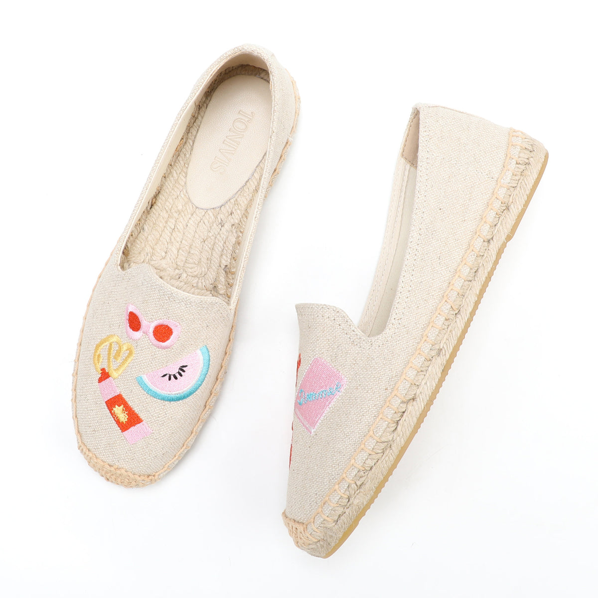 Beige women's espadrille flats, W-F603, photo 1