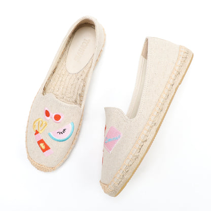 Beige women's espadrille flats, W-F603, photo 1