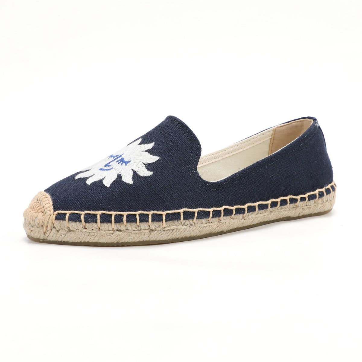 Navy women's espadrille flats, W-F606, photo 1