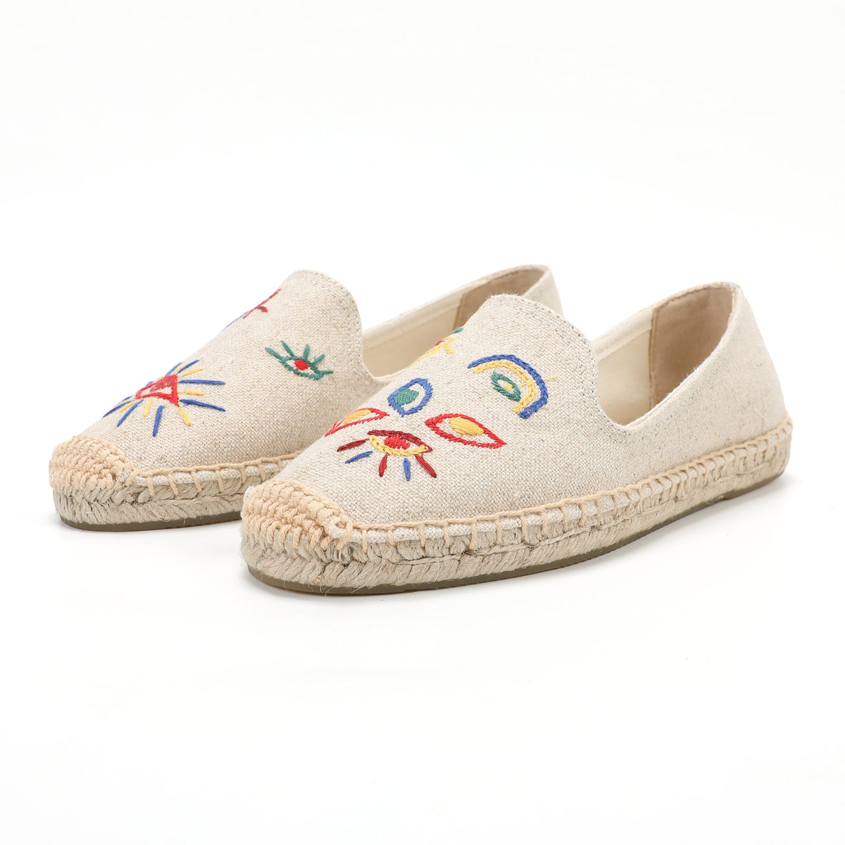 Beige women's espadrille flats, W-F607, photo 2